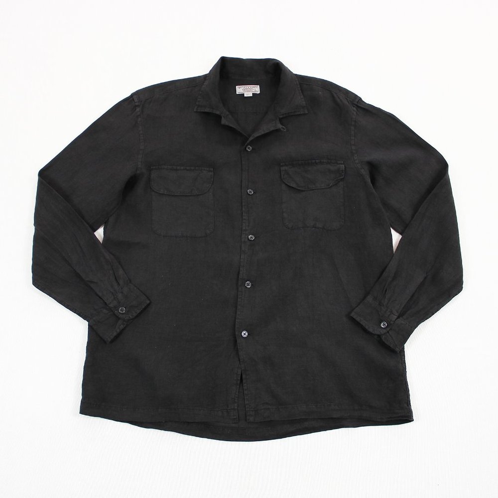 Wallace & Barnes 100% Linen Camp Collar Shirt - Picture 2 of 9